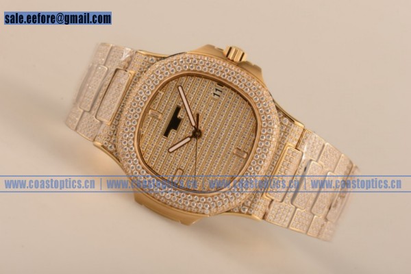 1:1 Clone Patek Philippe Nautilus Watch Yellow Gold 5719/1G 003 (AAAF) - Click Image to Close